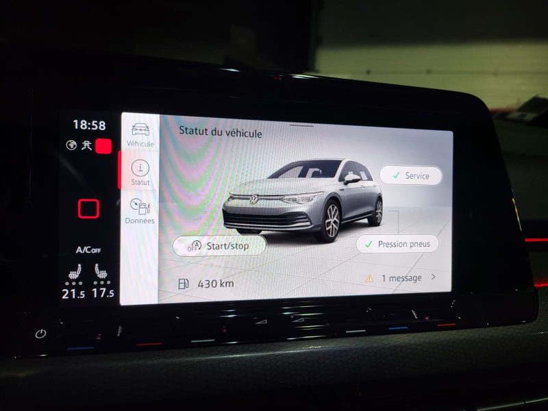 VOLKSWAGEN GOLF VIII GTD 2.0 TDI 200cv DSG7 // APPLE CARPLAY/TOIT OUVRANT/CHARGEUR A INDUCTION