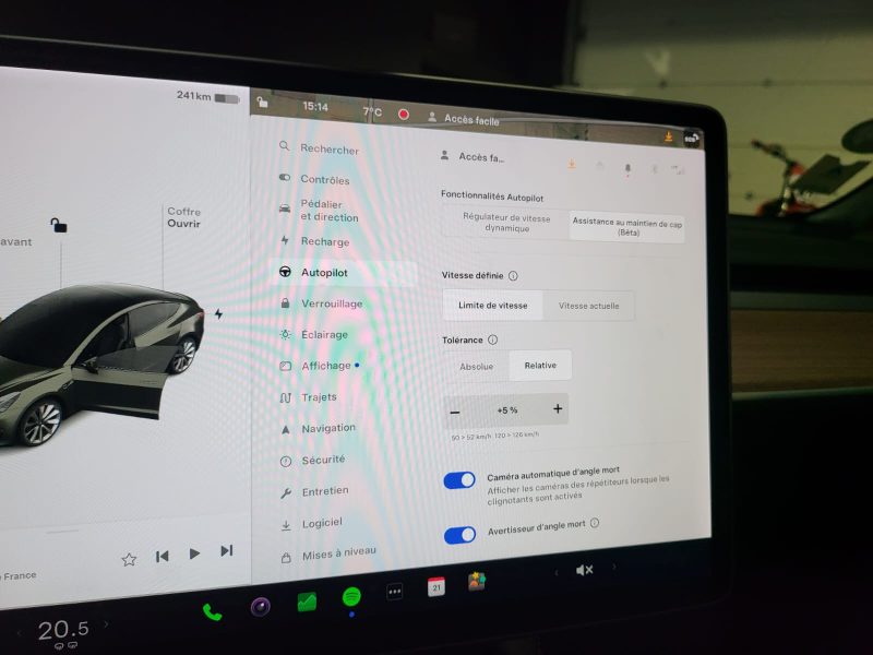 TESLA MODEL 3 DUALMOTOR GRANDE AUTONOMIE 350cv 1ère Main / CONDUITE AUTONOME/CAMERA 360°/SIEGES CHAU