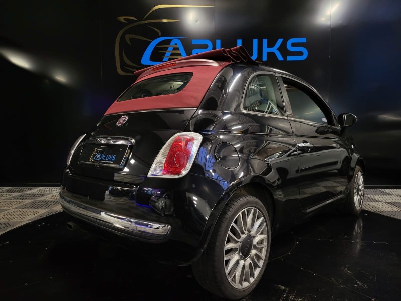  FIAT 500 1.2 8V 69CV LOUNGE CABRIOLET/ SUIVI COMPLET / RADARS DE RECUL/ PACK BICOLORE