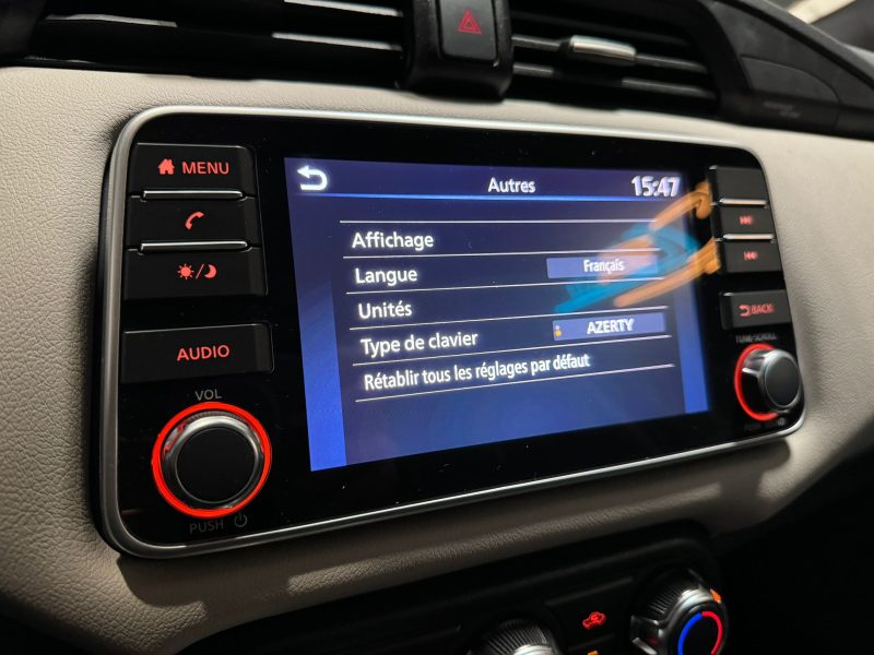 NISSAN MICRA 1.0 IG-T 92cv N-Sport Xtronic / APPLE CARPLAY/ANDROID AUTO/ALERTE FRANCHISSEMENT DE LIG