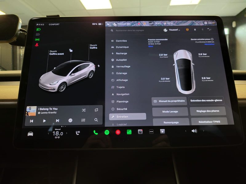 TESLA MODEL 3 STANDARD RANGE PLUS PROPULSION 325cv  / AUTOPILOT+ATTELAGE+CAMERA 360°+ENTRETIEN TESLA