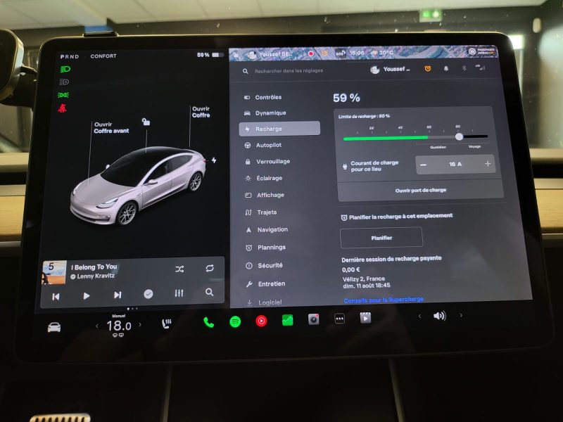 TESLA MODEL 3 STANDARD RANGE PLUS PROPULSION 325cv  / AUTOPILOT+ATTELAGE+CAMERA 360°+ENTRETIEN TESLA