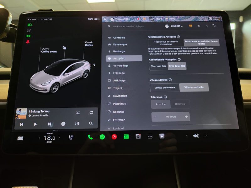 TESLA MODEL 3 STANDARD RANGE PLUS PROPULSION 325cv  / AUTOPILOT+ATTELAGE+CAMERA 360°+ENTRETIEN TESLA