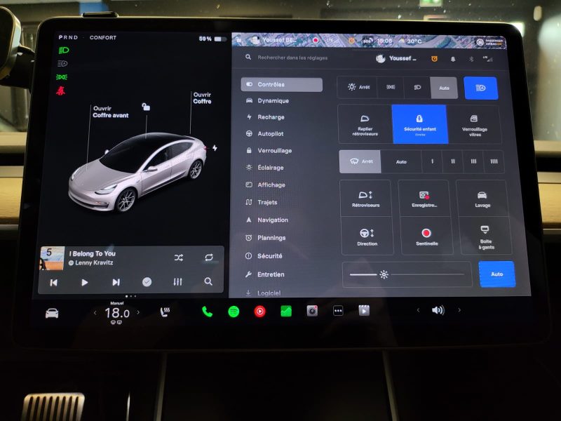 TESLA MODEL 3 STANDARD RANGE PLUS PROPULSION 325cv  / AUTOPILOT+ATTELAGE+CAMERA 360°+ENTRETIEN TESLA