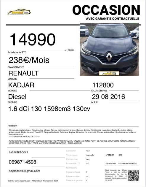 RENAULT KADJAR 2016