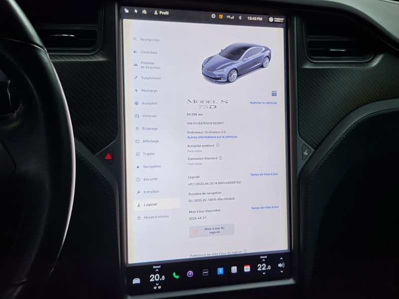 TESLA MODEL S 75D DualMotor 525cv AWD Boîte Auto