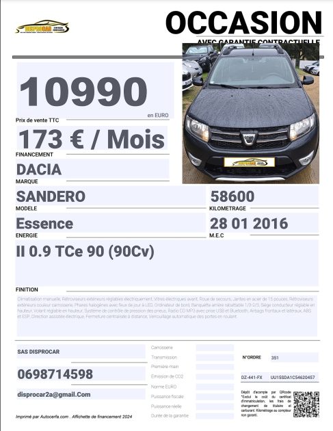 DACIA SANDERO 2016